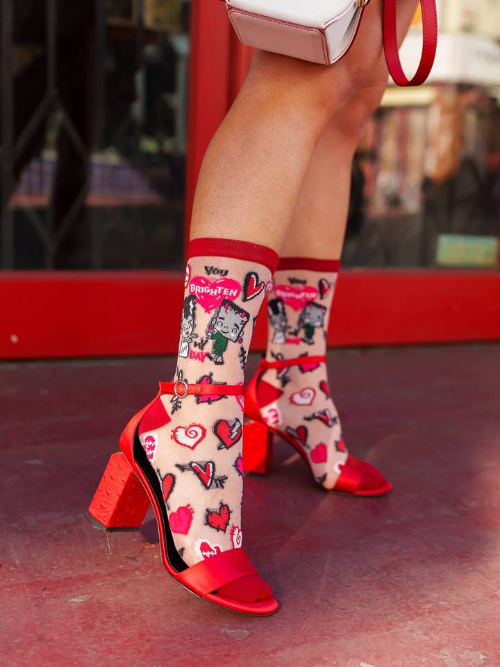 Monstruos Universales "Iluminas Mi Día" Calcetín Transparente Brillante Crew para venta al por mayor de Sock Candy