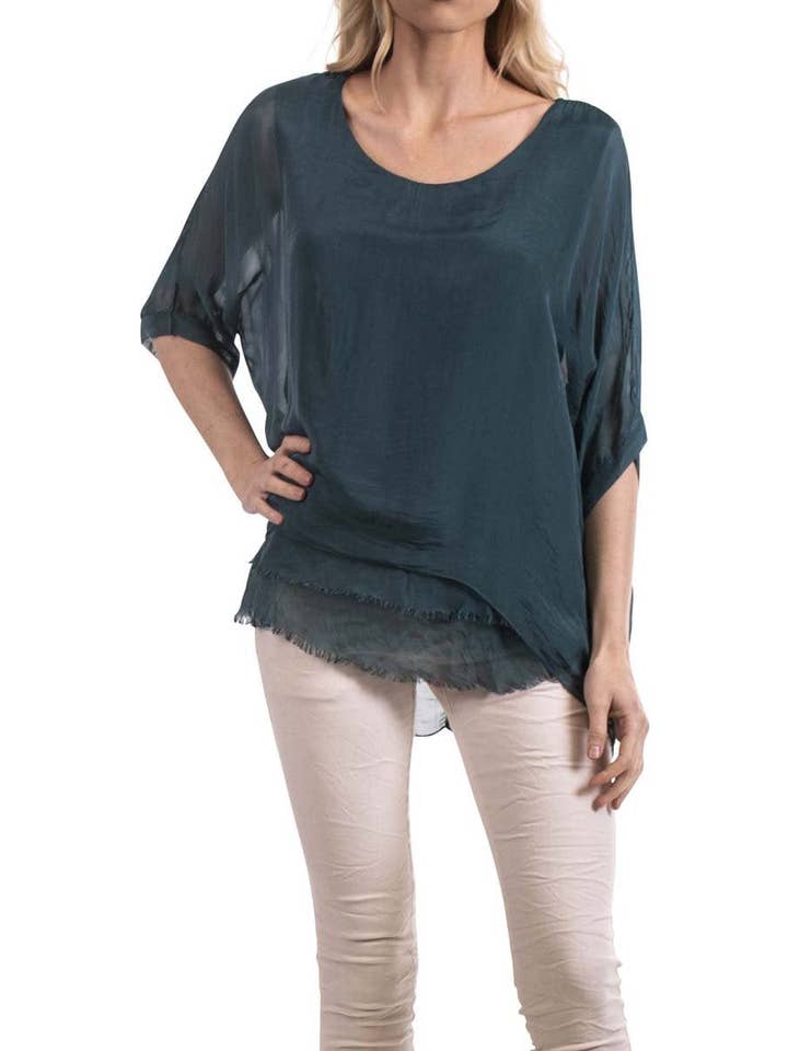 Gigi Moda - Wholesale Blouse - Women's - Kaftan Style Blouse with Frayed Edge16