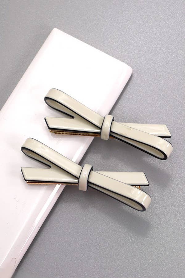 JOSSLYN by wall to wall - Wholesale Hair Pin - CELLULOSE ACETATE BOW HAIR PIN PAIR | 40H7292