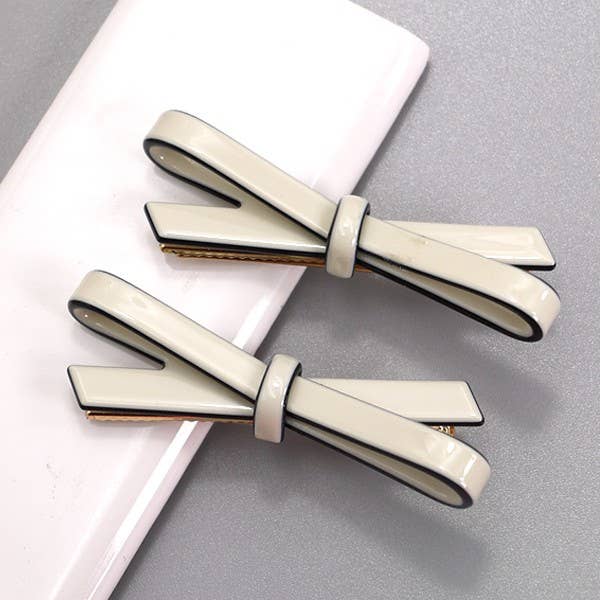 JOSSLYN by wall to wall - Wholesale Hair Pin - CELLULOSE ACETATE BOW HAIR PIN PAIR | 40H7292