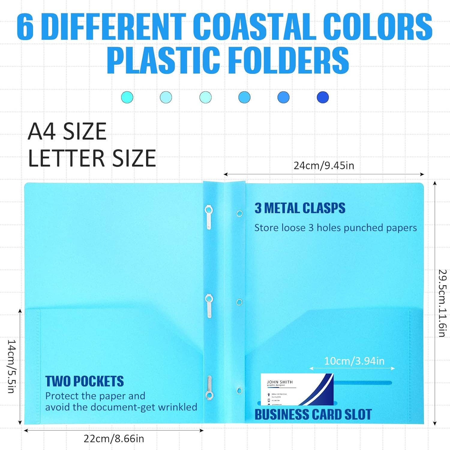 Crover - Wholesale Folders - Plastic File Folders with Pockets & Prongs8