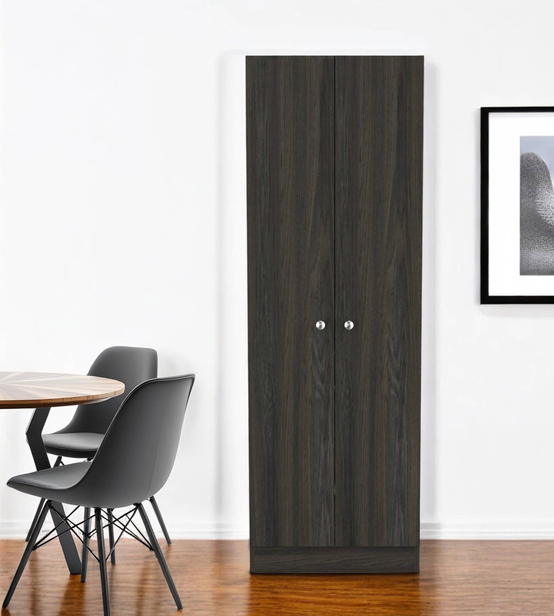 HomeRoots - Wholesale Kitchen storage/organiser - 71" Dark Brown Wood Pantry Or Storage Closet1