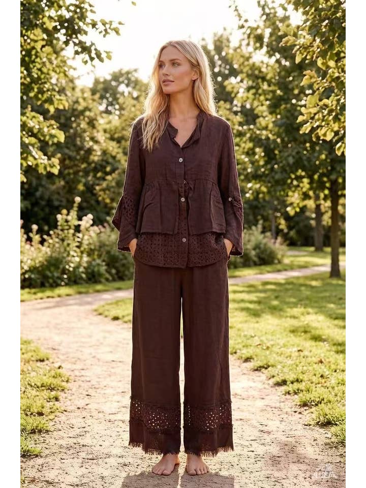 LÉA & LUC – wholesale Pants – Women's – 100% Linen Trousers REF. 3049034