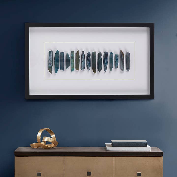 Genuine Agate Stones Wall Art Shadow Box Decor, Blue and other Purchase Wholesale green box art. Free Returns & Net 60 Terms on Faire trending on Faire.