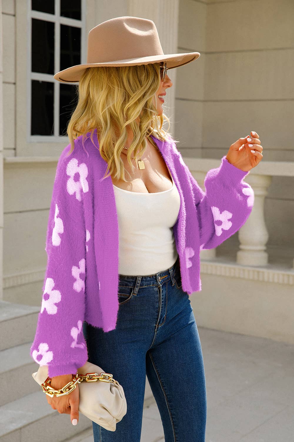 UNISHE – wholesale Cardigan – Women’s – Floral Knit Short Length Sweater Cardigans JYYS06416