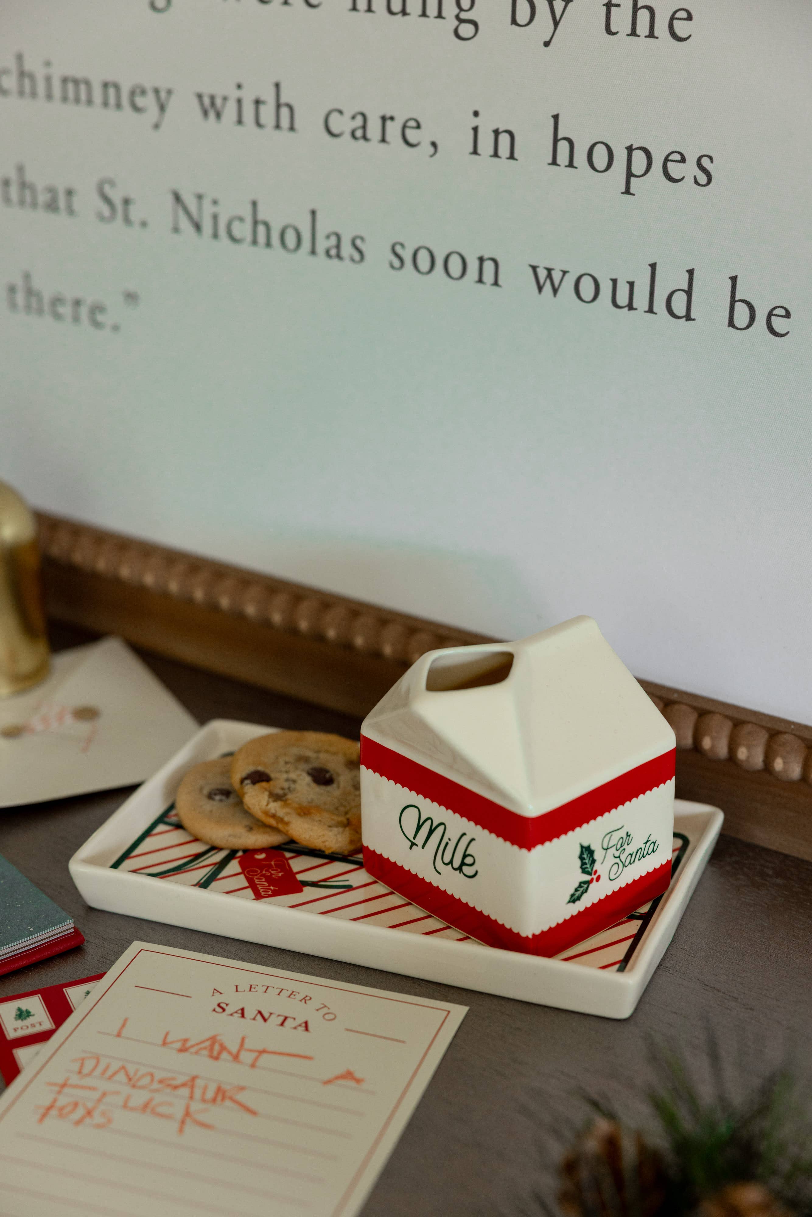 Steel Mill and Co. - Wholesale Serving Tray - Milk and Cookies Set, Bow1