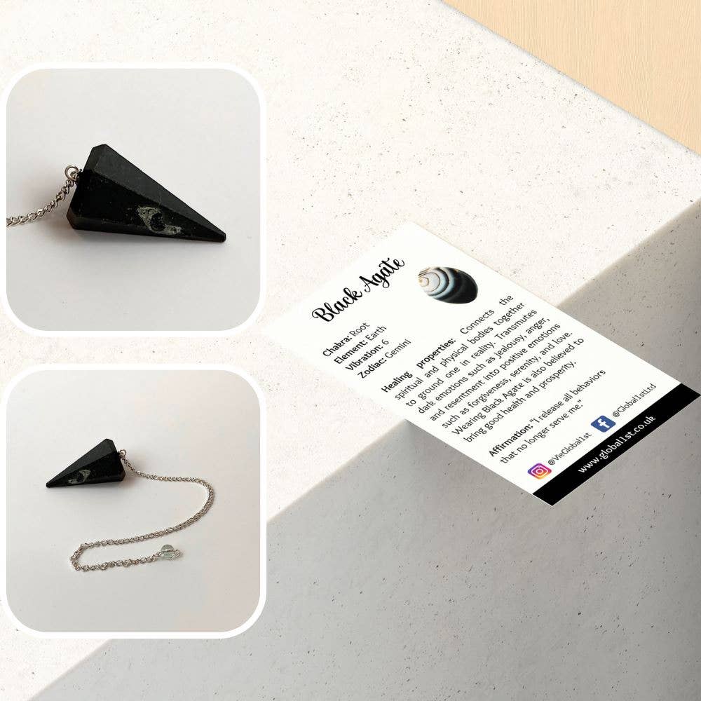 VIE – Engroshandel Meditationsudstyr – Pendul med kæde og 30 mm krystalsten63