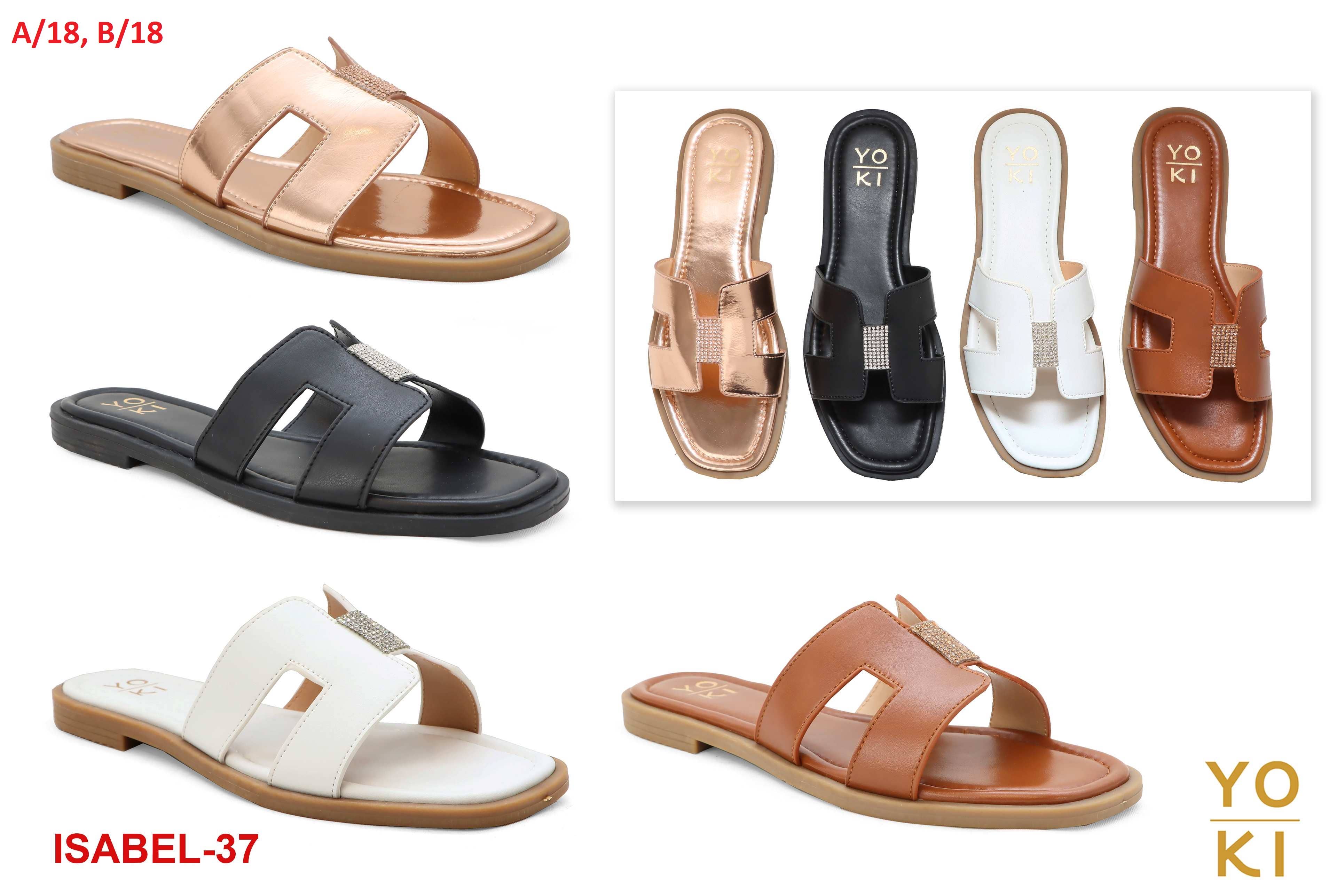 Yoki Fashion - Wholesale Sandals - Women's - SALE YOKI Women's Metallic Sole H-band Open Sandal SLIDES