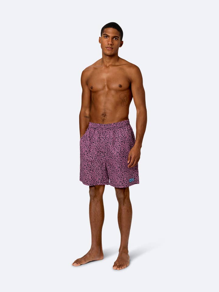 Leopardo Shorts de banho Never Enough - Rosa para venda a revendedores na Faire3