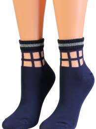 MARLEY sparkly edge socks for women size 6-9 for wholesale by Sokisahtel I BestSockDrawer