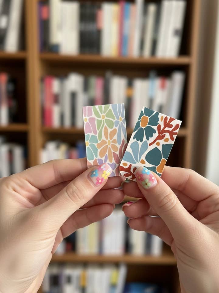 Cute Pastel Floral Magnetic Bookmarks (Set of 2) for wholesale by TheHappyArchive