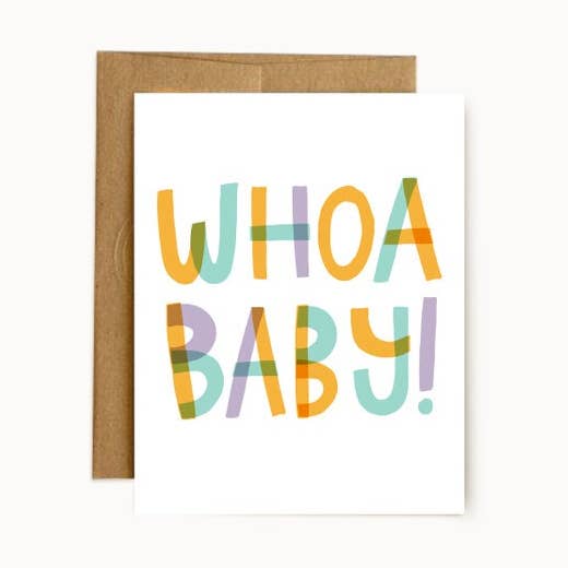Whoa Baby Card for wholesale by Hello Doodle