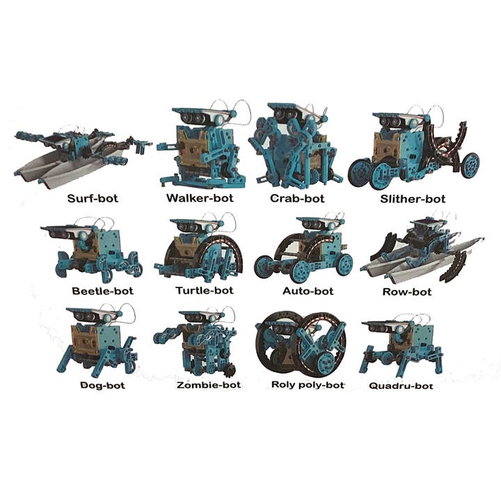Texas Toy Distribution - Wholesale Toy Set - Kids - 12-in-1 DIY Solar Robot Vehicle Educational STEM Kit
