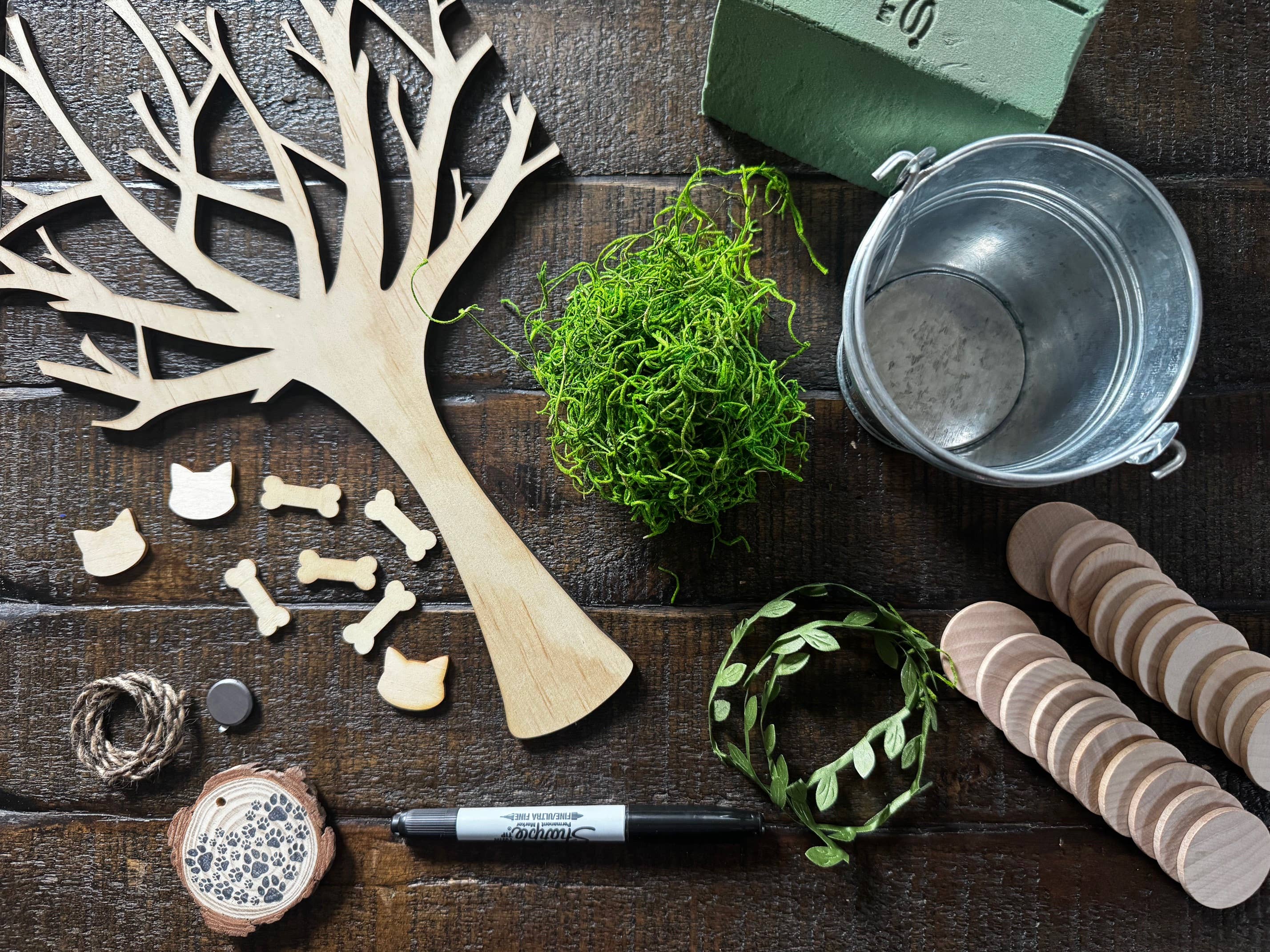 FamilyTree Traditions LLC - Wholesale DIY Craft Kit - Rustic Family Pet Tree, Craft Kit3