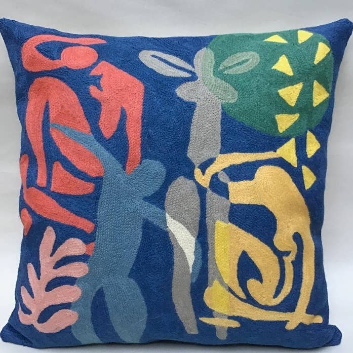Cuscino Chainstitch 45,7 cm Matisse Silhouettes Multi per la vendita all'ingrosso da parte di natural habitat
