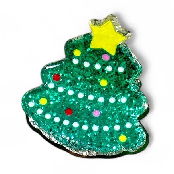 Last True Angel - Wholesale Haarclip - Dames - Mini Tinsel Kerstboom Haarclip in Groene Glitter0