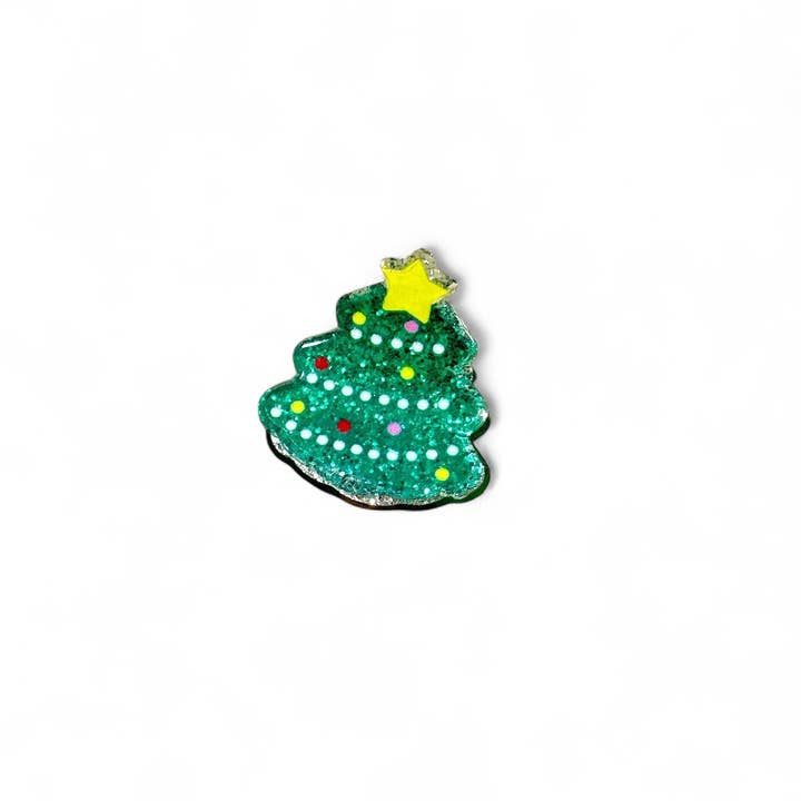 Last True Angel – wholesale Hair clip – Women’s – Mini Tinsel Christmas Tree Claw Clip in Green Glitter