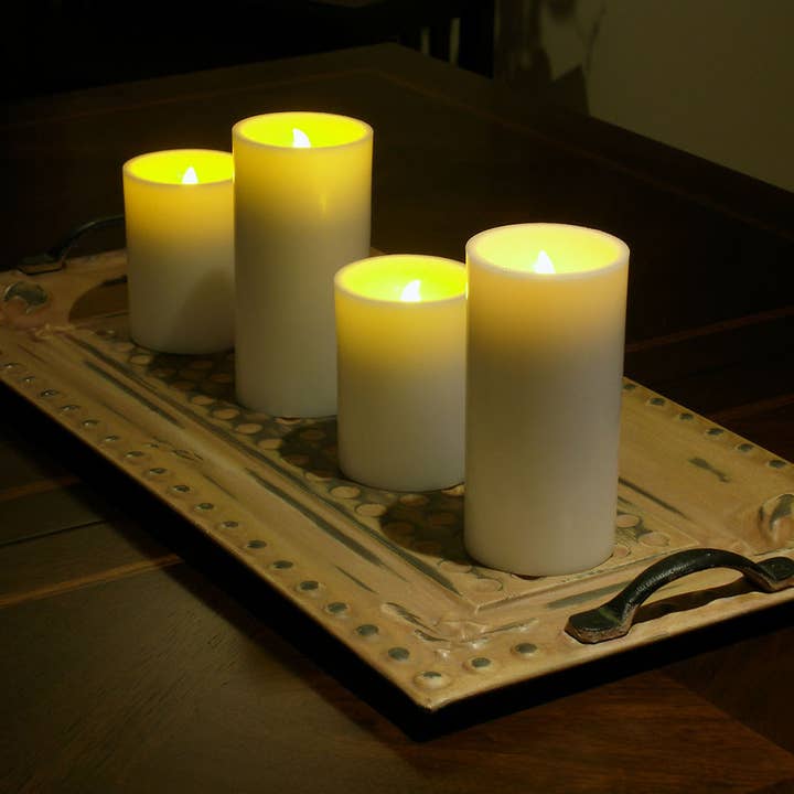 HomeRoots – wholesale Flameless candle – 4" Ivory Flameless Pillar Candle
