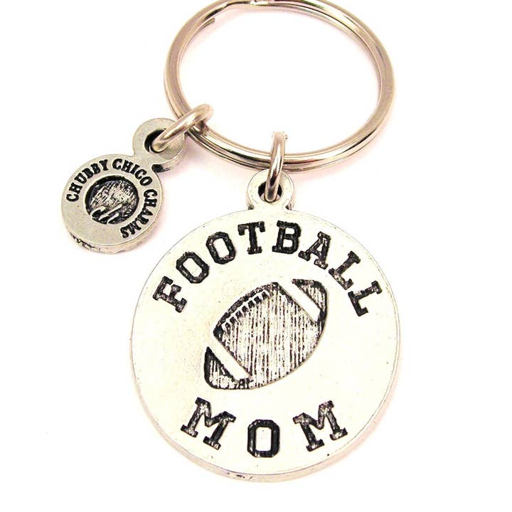 Football Mom Circle Key Chain School Sports Hobbies for wholesale by Chubby Chico Charms