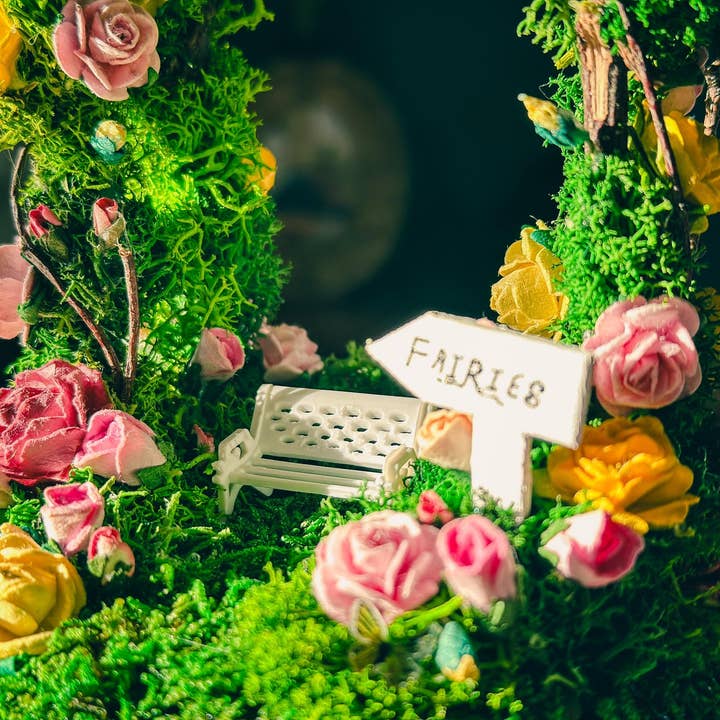 Rishstudio - Wholesale DIY craft kit - Fairy Garden Enclosed Terrarium Dome Kit | DIY Mini Fairy Garden | Moss Art with Floral Arch7