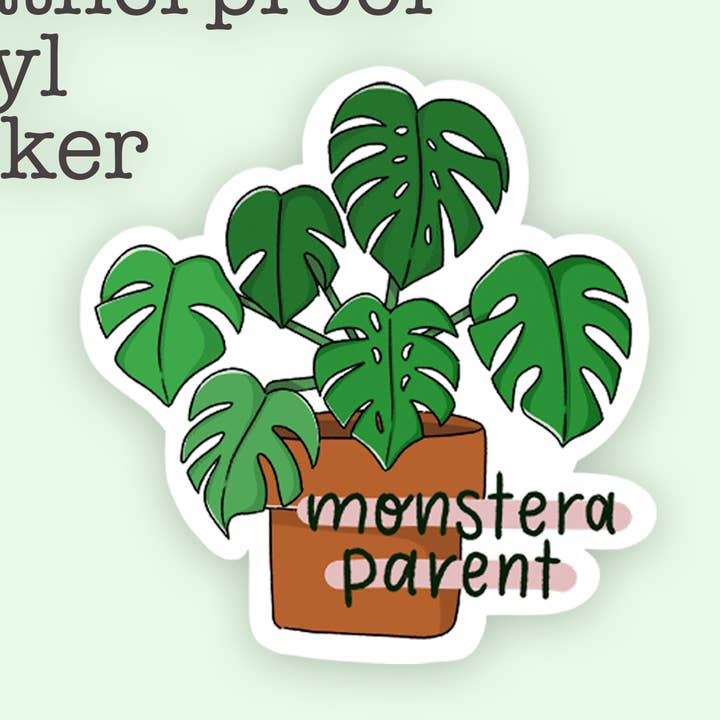 Monstera Plante Forældre Vinyl Sticker for engroshandel hos Studio BiKay