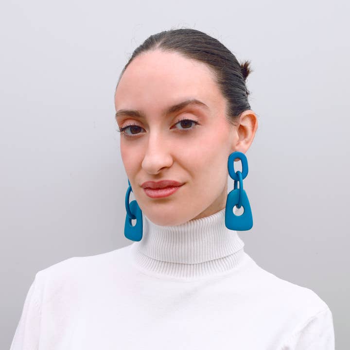 Sonata - Wholesale Snap Jewelry - Irregular Link Resin Earrings7