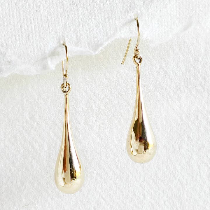 Bisjoux - Wholesale Dangle Earrings - Brass droplet teardrop tear handing dangle earrings