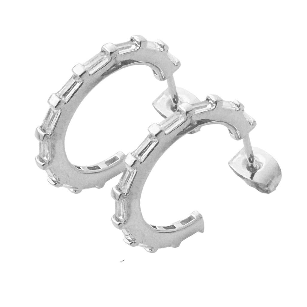 Honeycat Jewelry - Wholesale Hoop Earrings - Crystal Baguette Hoops16