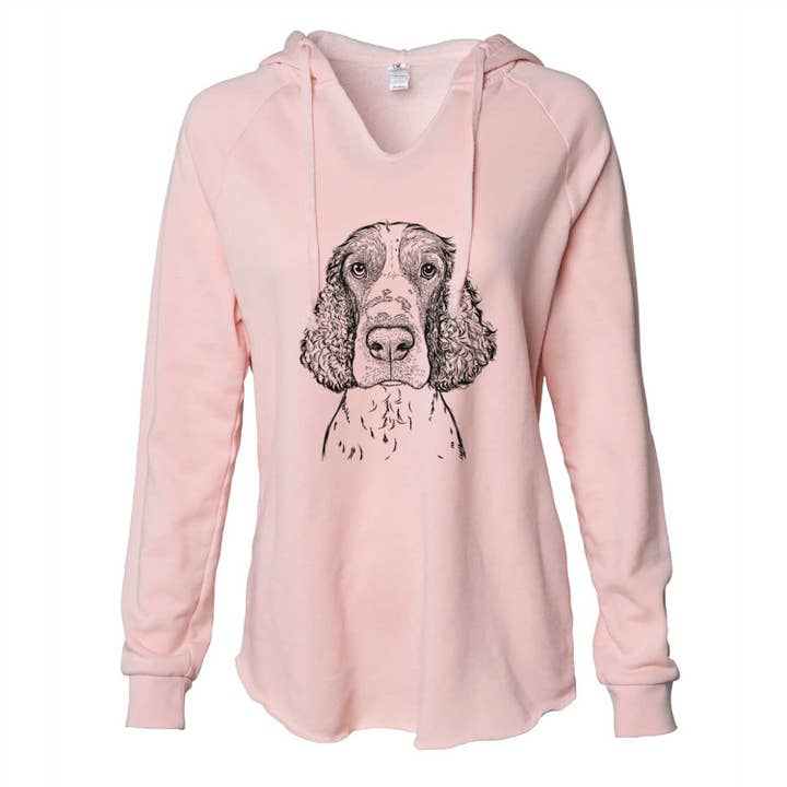Bare Wilbur the English Springer Spaniel - Cali Wave Hooded Sweatshirt for wholesale by Inkopious