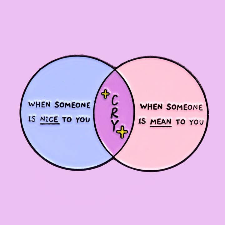 Fluffmallow (Custom duties for USA are pre-paid by us) - Wholesale Lapel Pin/Button - Cry Venn Diagram Enamel Pin