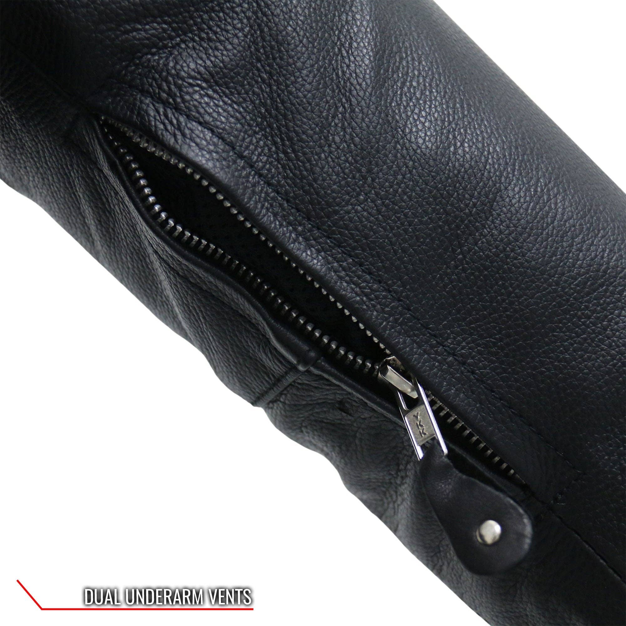 NEGRO Chaqueta motera de piel Hot Leathers JKL1025, estilo moto, mangas con cordones, para mujer de venta al por mayor en Faire12