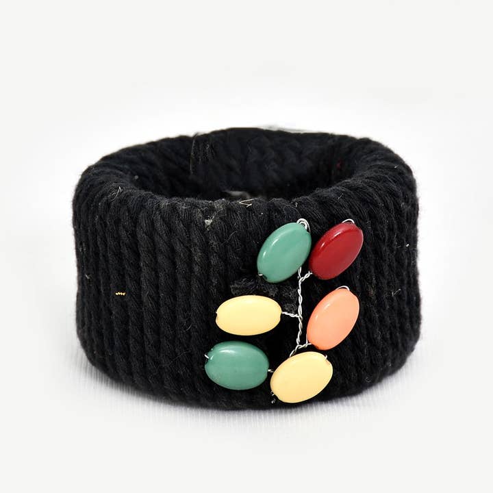 India Handicrafts Inc - Wholesale Napkin ring - Beaded Jute Napkin Ring3