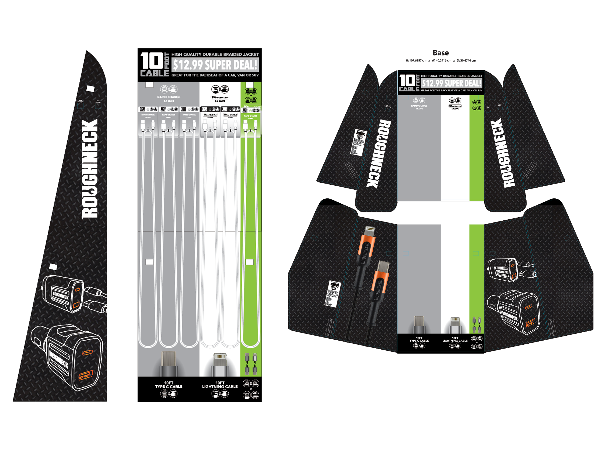 Novelty Brands - Wholesale Retailer Display - Accessories - 10FT Charging Cable & Charger Assortment 36PC Floor Display3