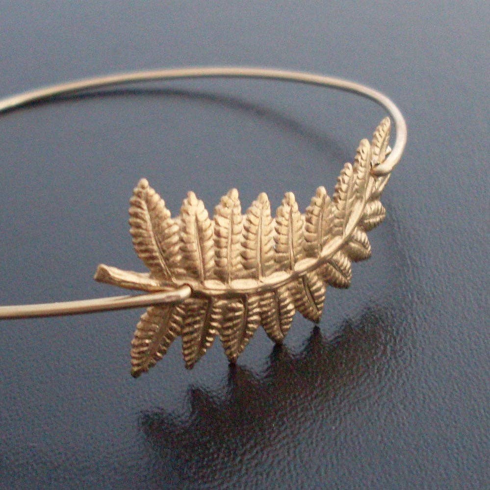 Frosted Willow - Wholesale Cuff Bracelet - Autumn Fern Leaf Bracelet0