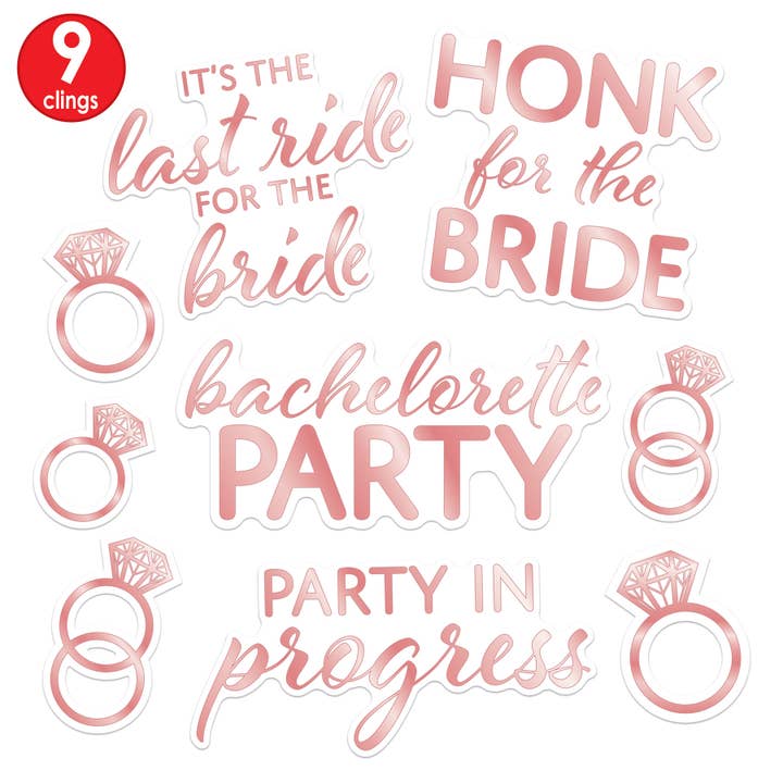 Beistle - Venta al por mayor Pegatina - Adhesivos de Soltera, 3"-12¼" cada uno, 9 por paquete3