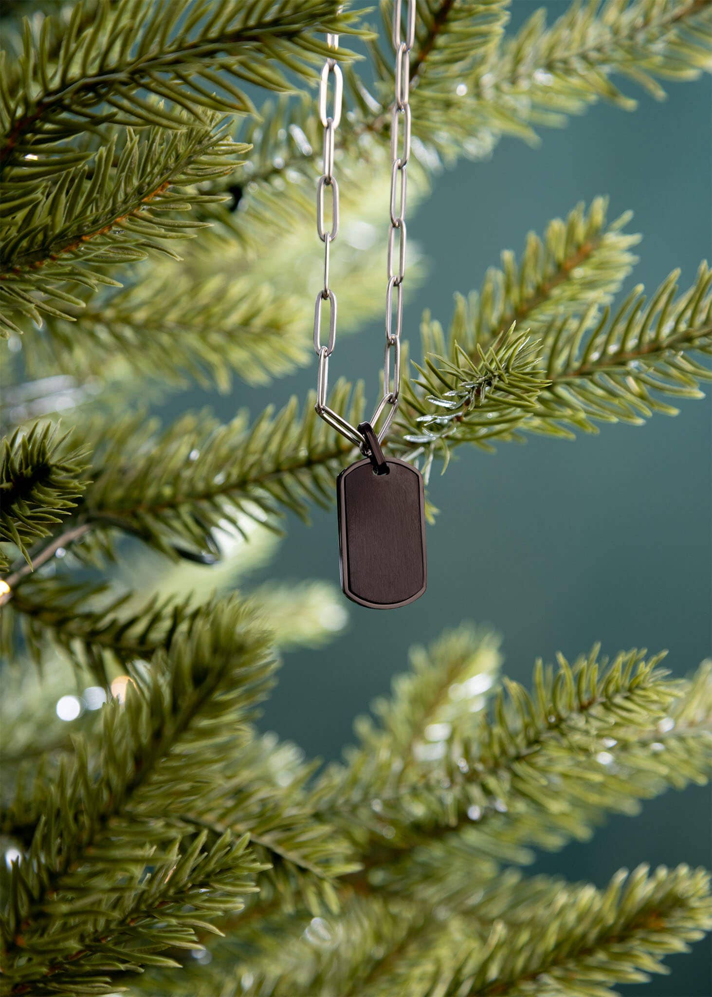 WJW - Vendita all'ingrosso Ciondolo/pendente - Ciondolo a forma di targhetta per cani da uomo in acciaio inossidabile nero opaco personalizzabile con incisione2