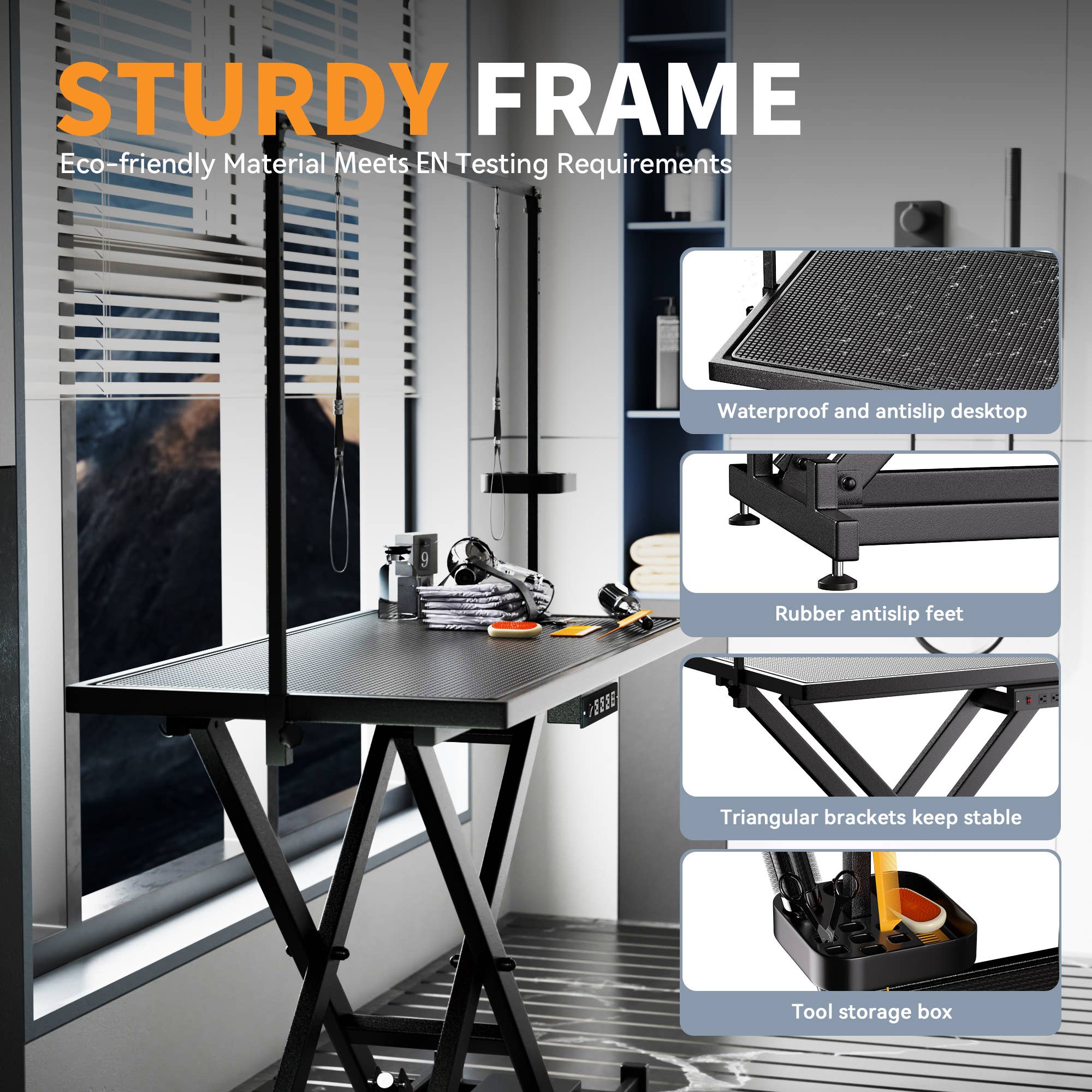 39F Inc. - Wholesale Pet Grooming Aid - Dog - 50" Electric Dog Grooming Table with Adjustable Height,Black6