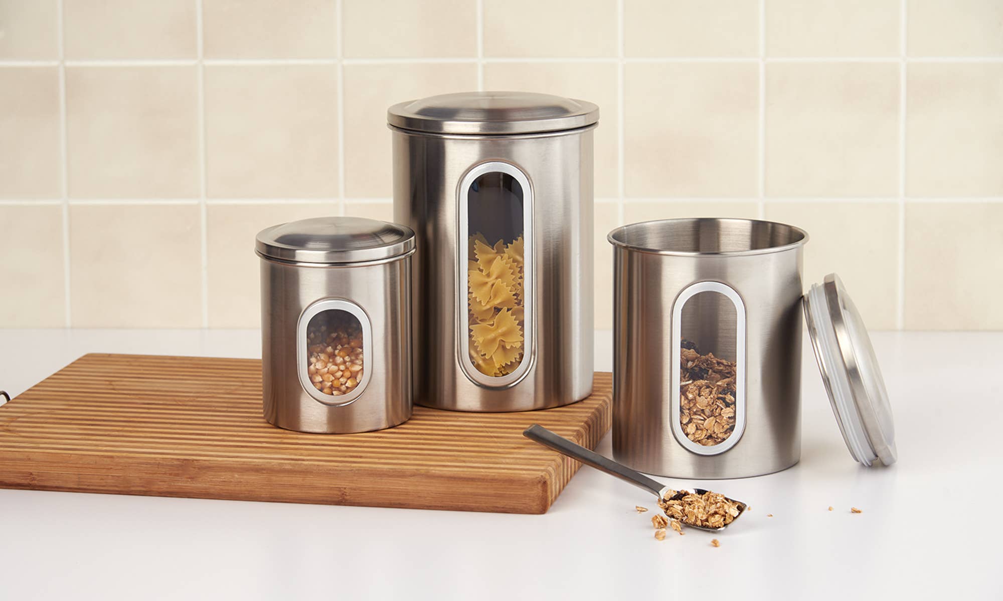 Fox Run Brands - Wholesale Canister set - Fox Run Stainless Steel Canister Set, 3-Piece Set1