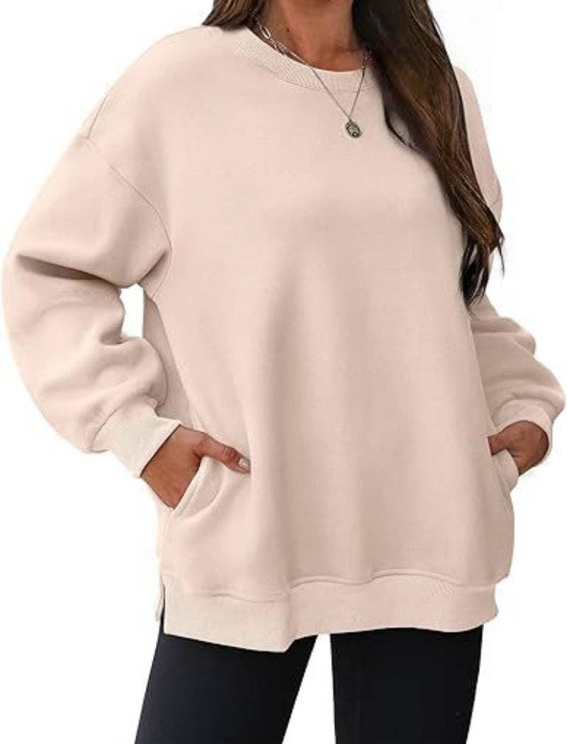 safistyle - Wholesale Sweatshirt - Women's - Oversized Long Sleeve Top with Pockets17