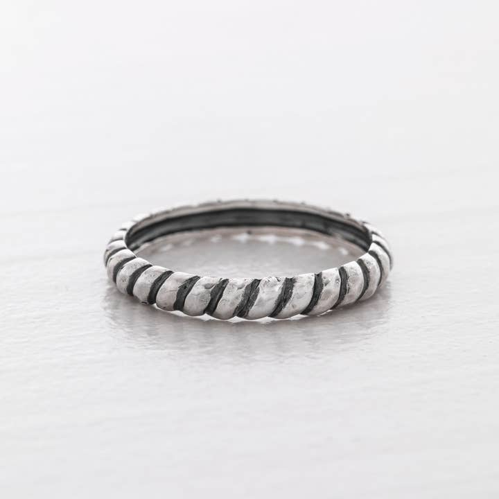 Grey Silpada Belle Fleur Twisted Stacking Ring in Sterling Silver for wholesale on Faire