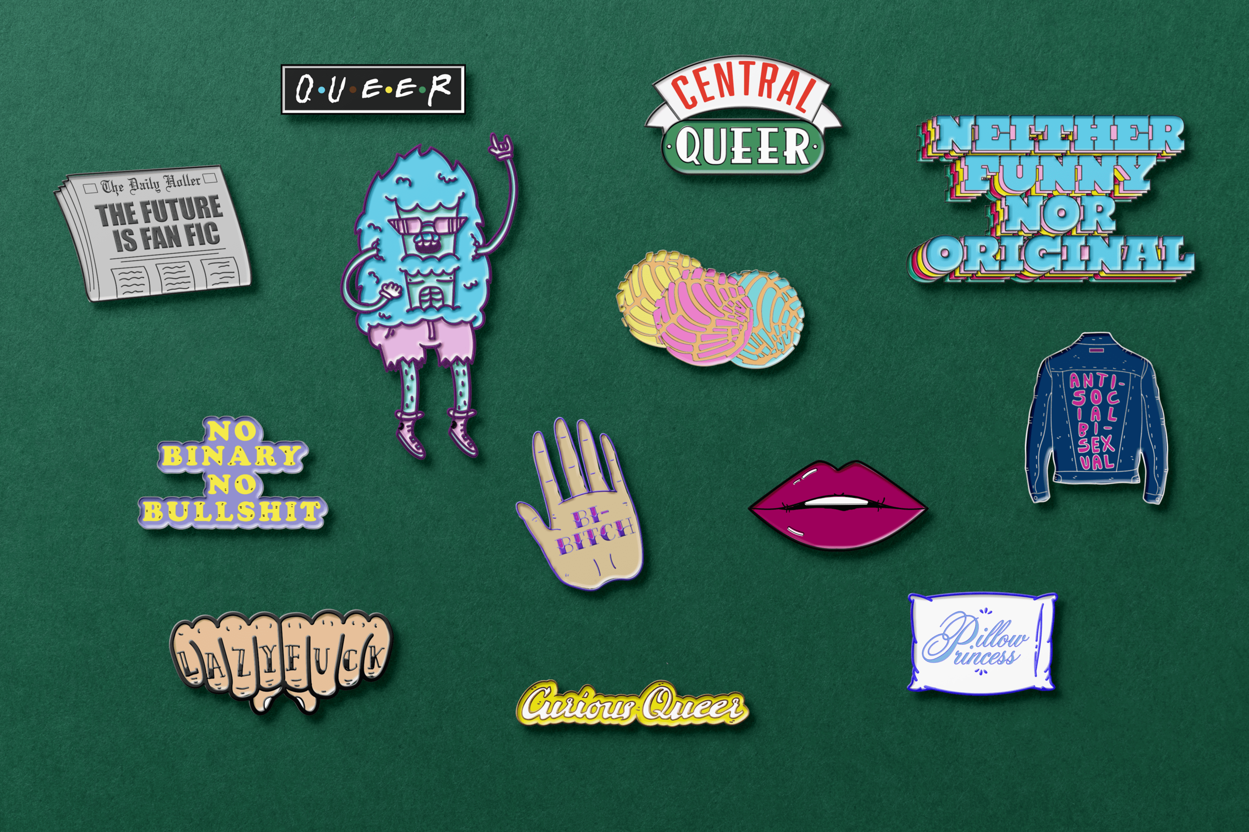 Neither Funny Nor Original - Wholesale Lapel Pin/Button - Anti-Social Bi-Sexual Pin2