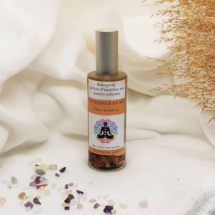 Spray d'ambiance Confiance en soi aux pierres infusées  for wholesale by Sarl SdG / Souffle de Gaïa