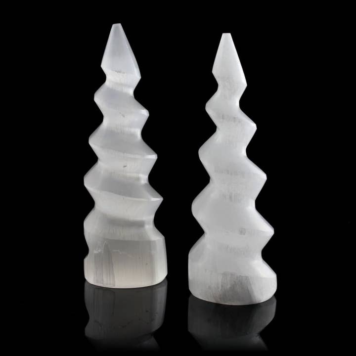 Torre Espiral de Selenita Blanca para venta al por mayor de UniArt