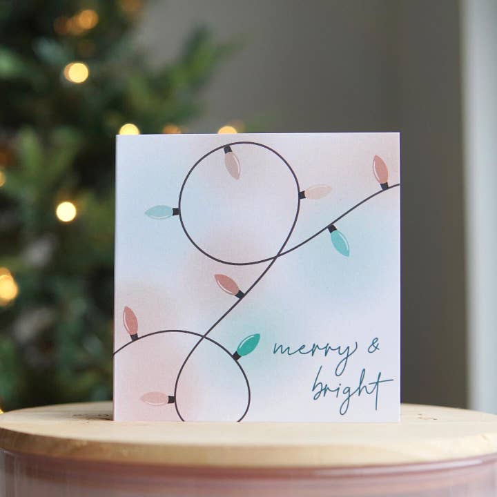 Merry & Bright kerstkaart voor wholesale door The Forgetful Collective