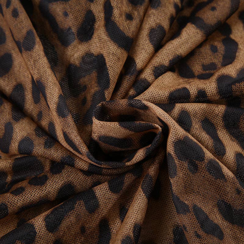 Brown Irregular String Leopard Print Sexy Top DPT2626 for wholesale on Faire10