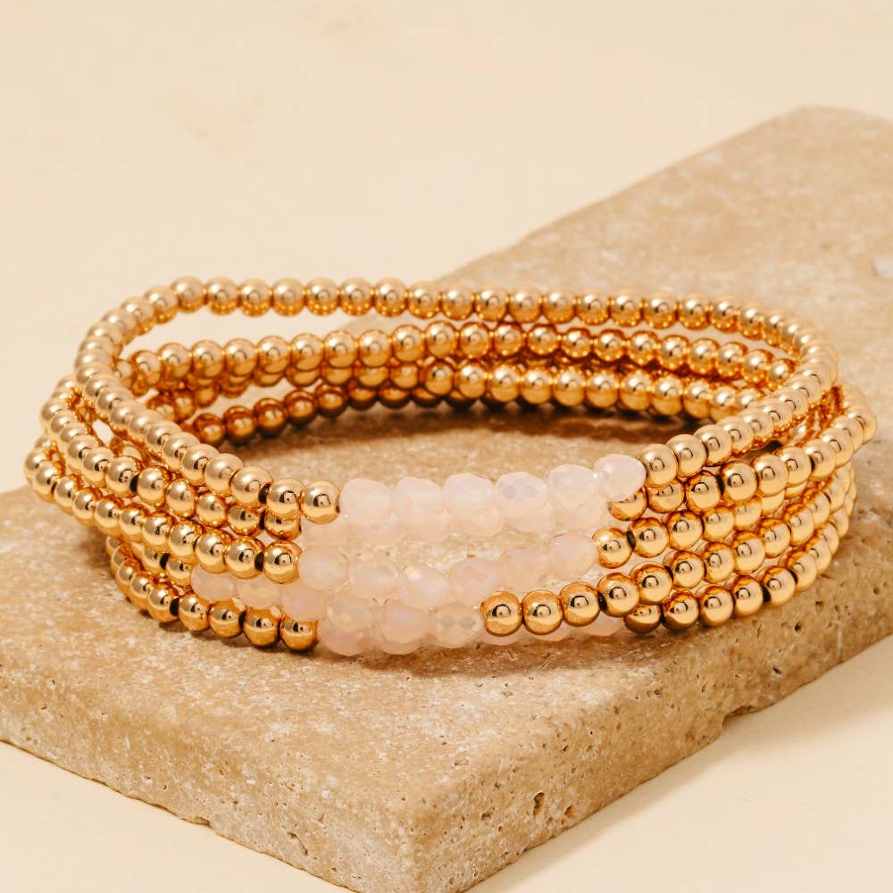 Anarchy Street – Großhandel Perlenarmband – Set aus metallischen und facettierten Glasperlenarmbändern5