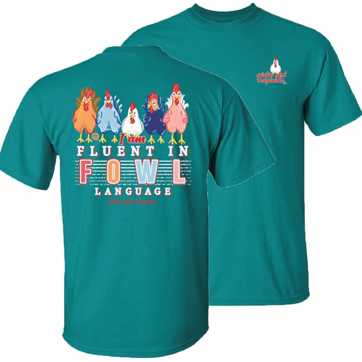 Jade Dome 2636 Fowl Language Back Design Southern Sassy Short Sleeve Tee for wholesale on Faire