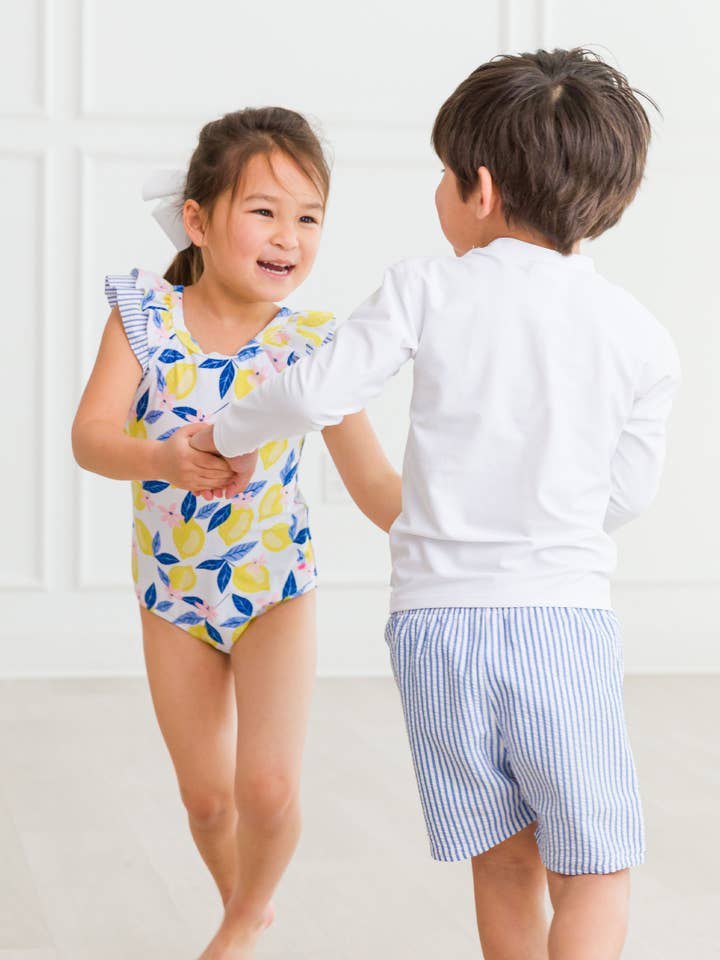 Yellow Girls Lemon Capri Bow V-Back One Piece Swimsuit
for wholesale on Faire7