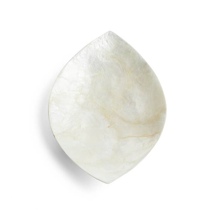 ByBazz - Wholesale Decorative Plate/Dish/Bowl - Schaaltje Schelp Capiz S Wit11