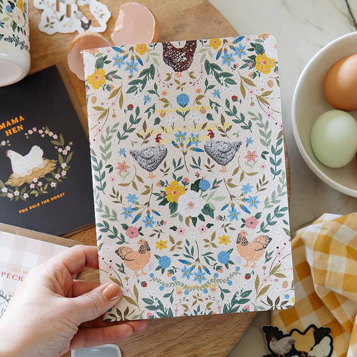 Paper Farm Press - Wholesale Notebook - Chickens & Flowers Stitched Notebook